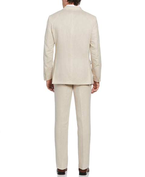 100% Linen Single-Breasted Suit Jacket (Oatmeal) 