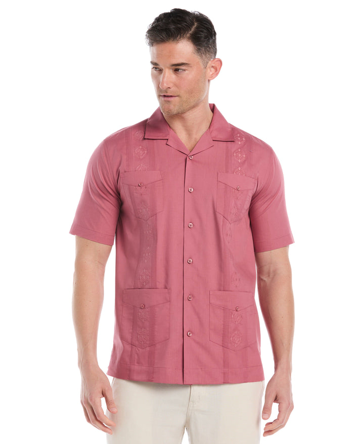 Big & Tall Poplin Guayabera Shirt (Mauvewood)