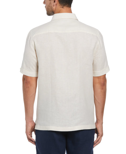 Big & Tall 100% Linen 1 Pocket Cross Dye Shirt (Turtledove) 
