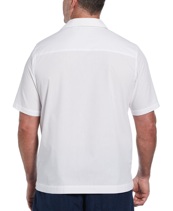 Big & Tall Poplin Guayabera Shirt (Pure White)