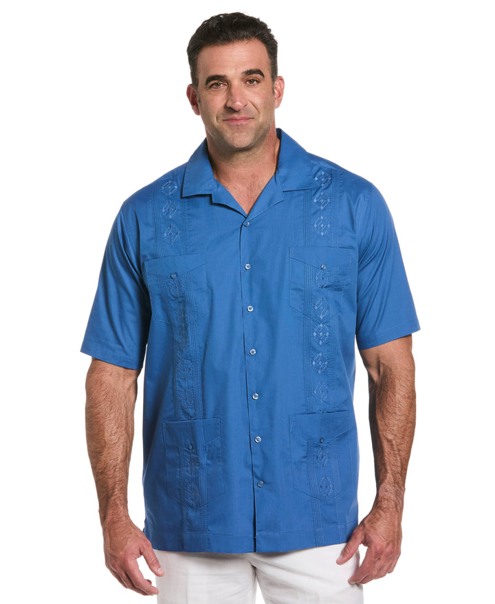 Big & Tall Authentic Embroidered Guayabera Shirt-Guayaberas-Cubavera