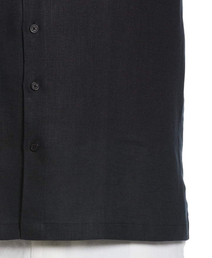 Big & Tall Linen One Pocket Shirt (Jet Black)