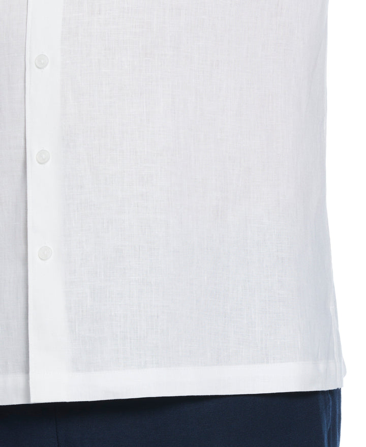 Big & Tall Linen One Pocket Shirt (Bright White)