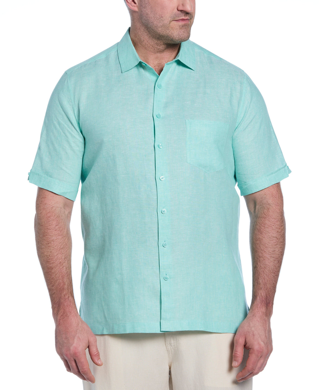 Linen Short Sleeve Shirt (Cascade)
