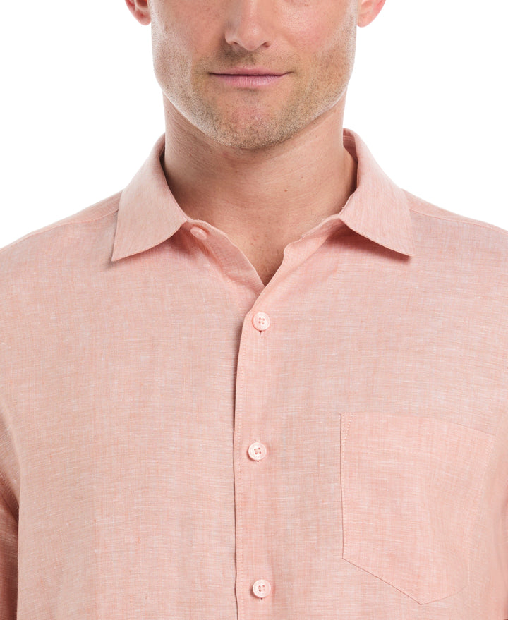 Linen Short Sleeve Shirt (Dusty Coral)