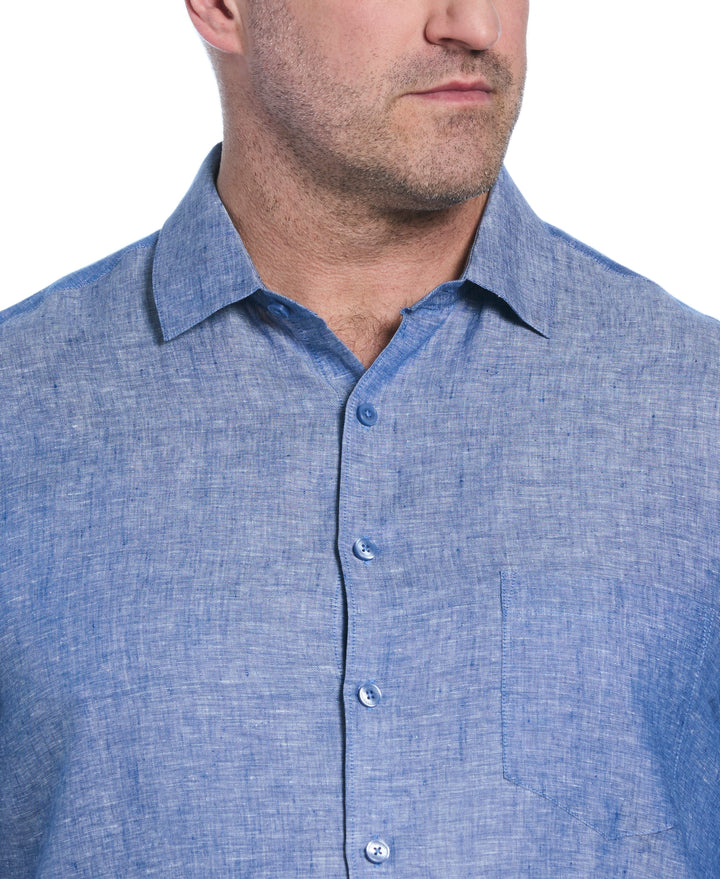 Linen Short Sleeve Shirt (True Blue)