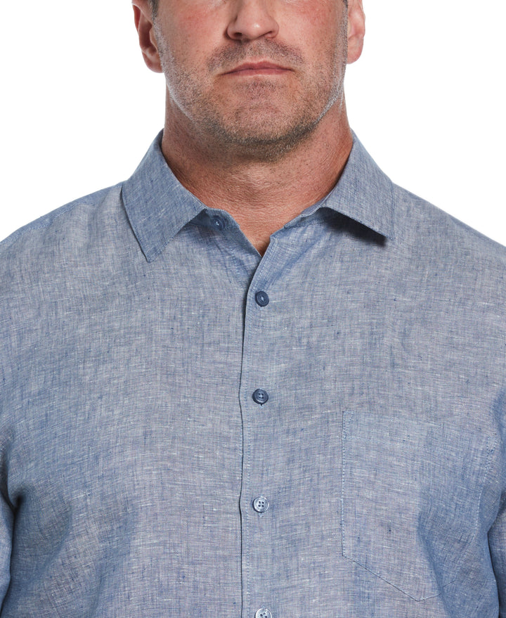 Linen Short Sleeve Shirt (Ensign Blue)