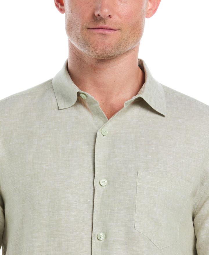 Linen Short Sleeve Shirt (Reseda)