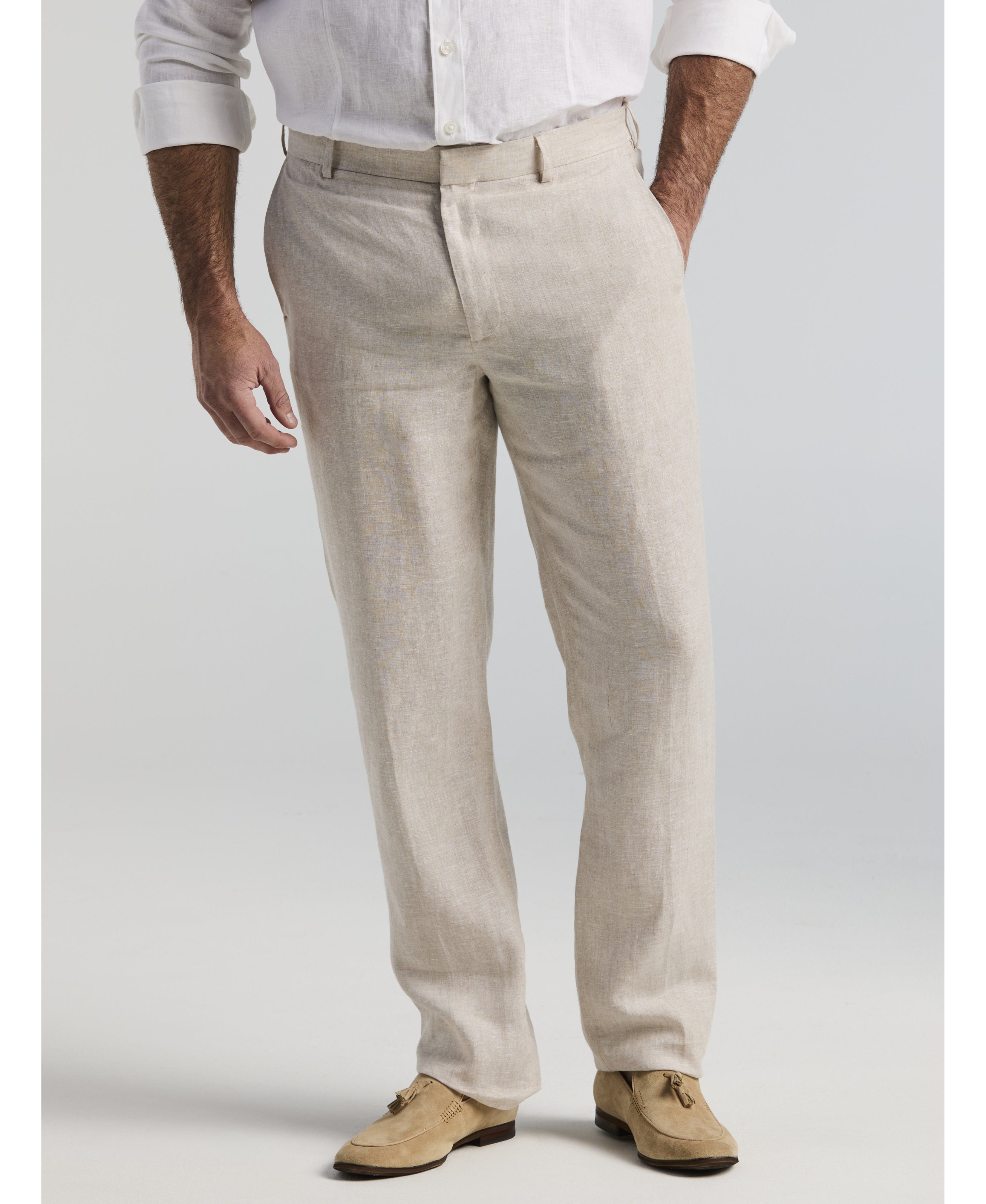 Big & Tall Delave Linen Flat Front Pant – Cubavera