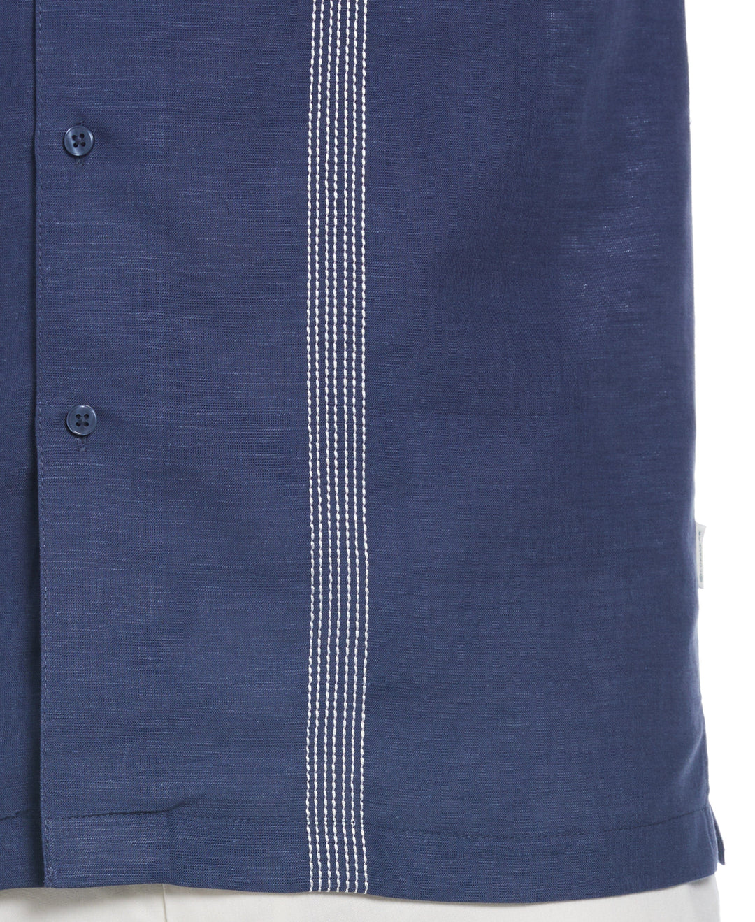 Linen Blend Asymmetrical Tropical Print Cuban Collar Shirt (Oceana)