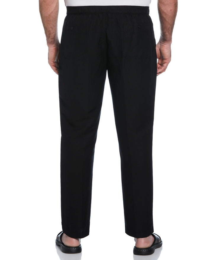 Big & Tall Linen Blend Drawstring Pant (Jet Black)