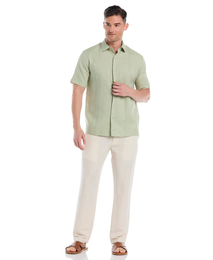 Linen Blend Drawstring Pant (Silver Lining)