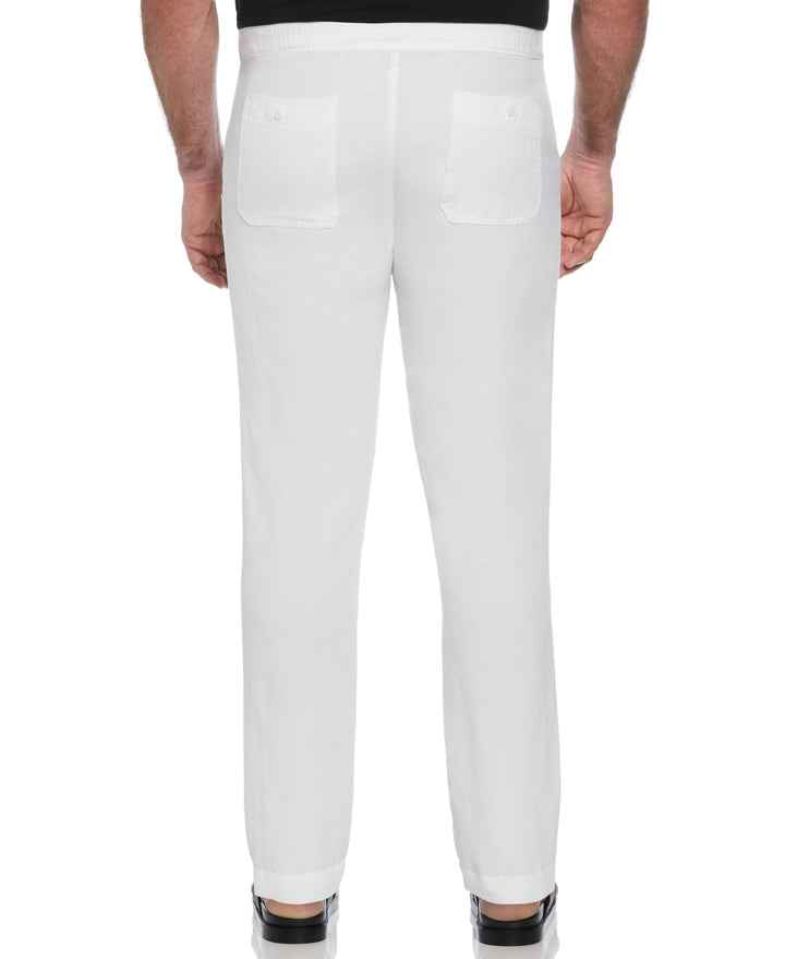 Big & Tall Linen Blend Drawstring Pant (Brilliant White)