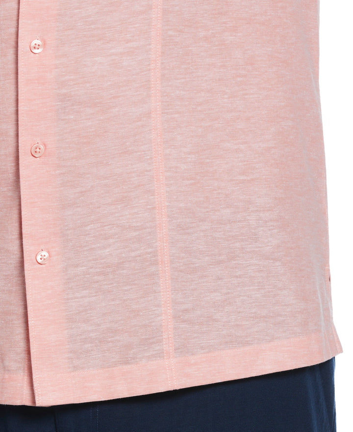 Big & Tall Linen Blend Tuck Panel Shirt (Lantana)