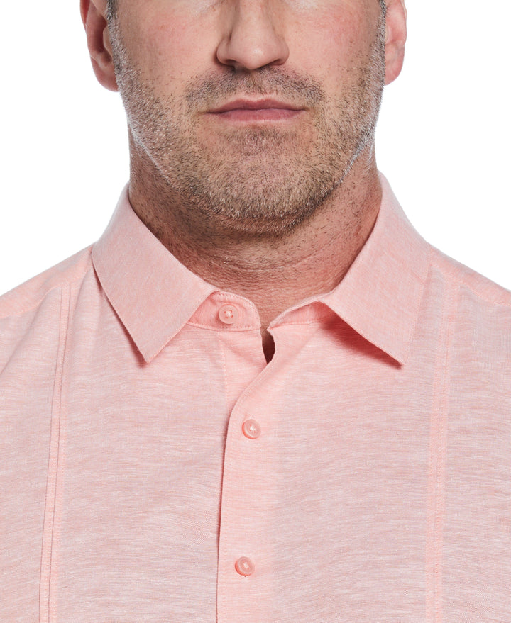 Big & Tall Linen Blend Tuck Panel Shirt (Lantana)