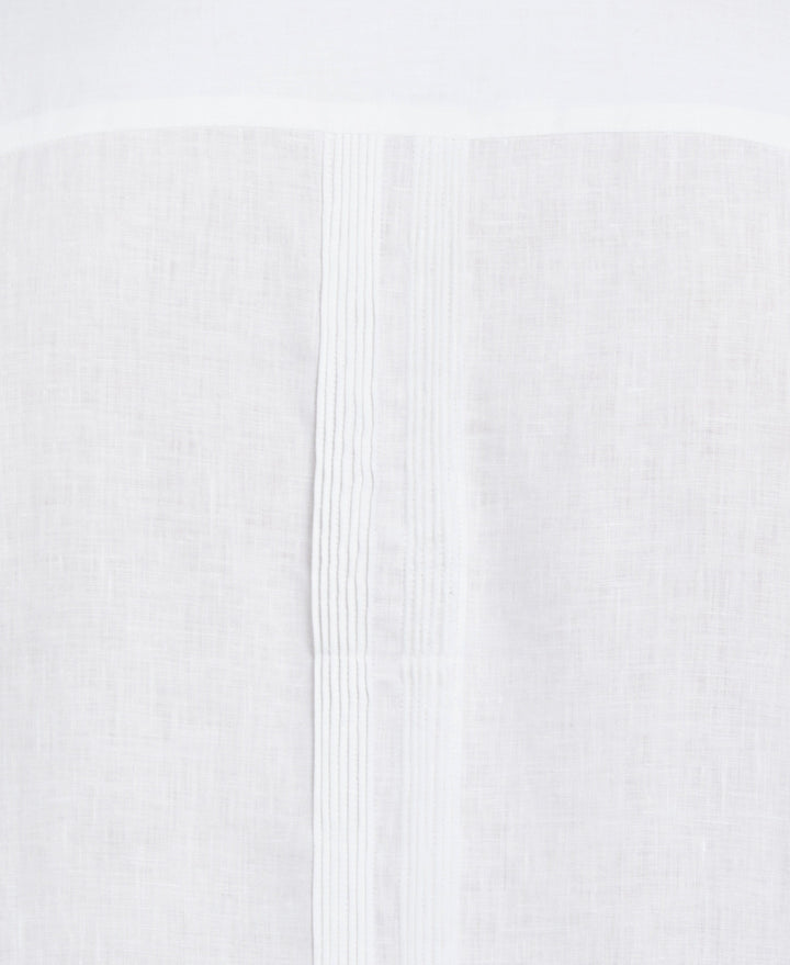 Big & Tall Multi Tuck Linen Guayabera Shirt (Brilliant White)