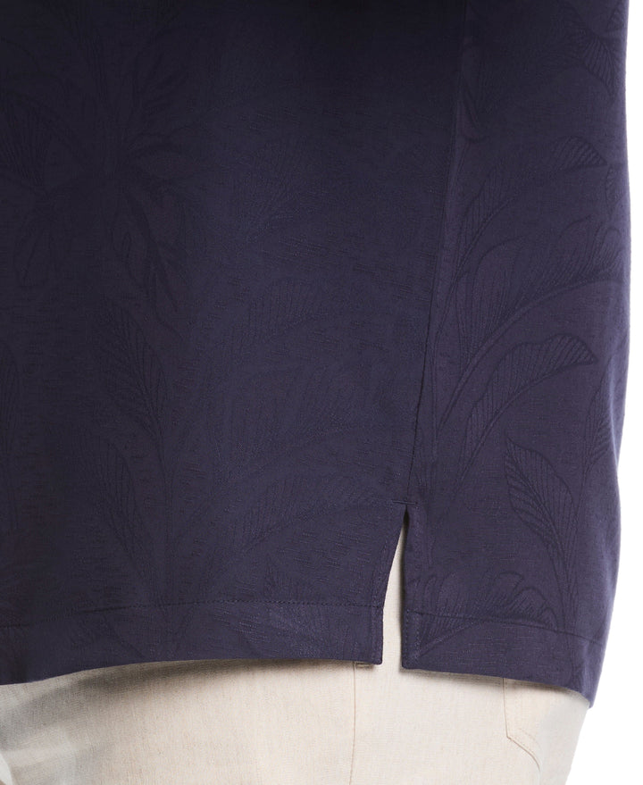 Big & Tall Palm Jacquard Shirt (Navy Blazer)
