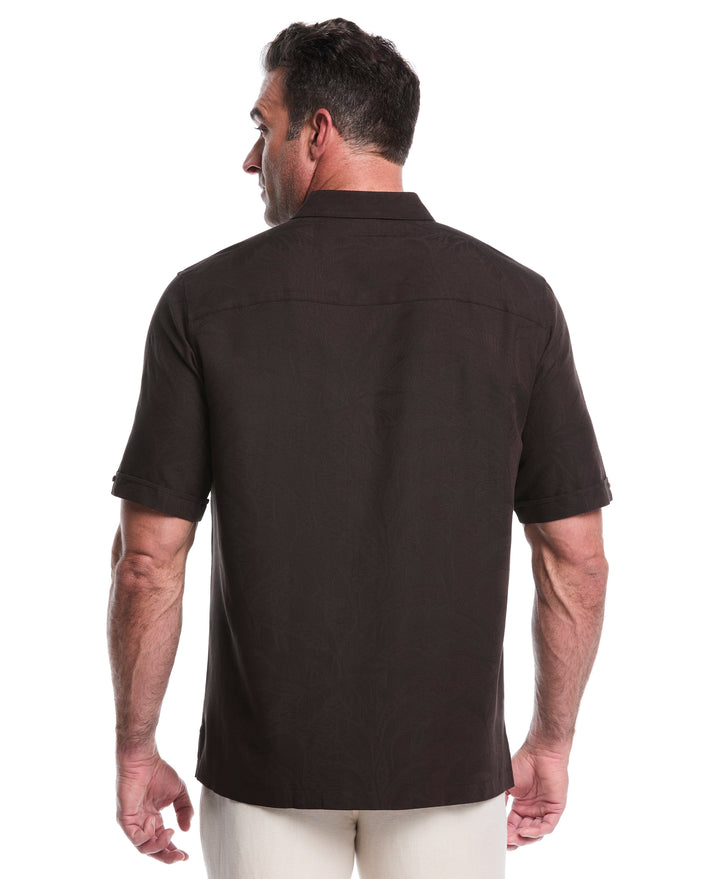 Big & Tall Palm Jacquard Shirt (Jet Black)