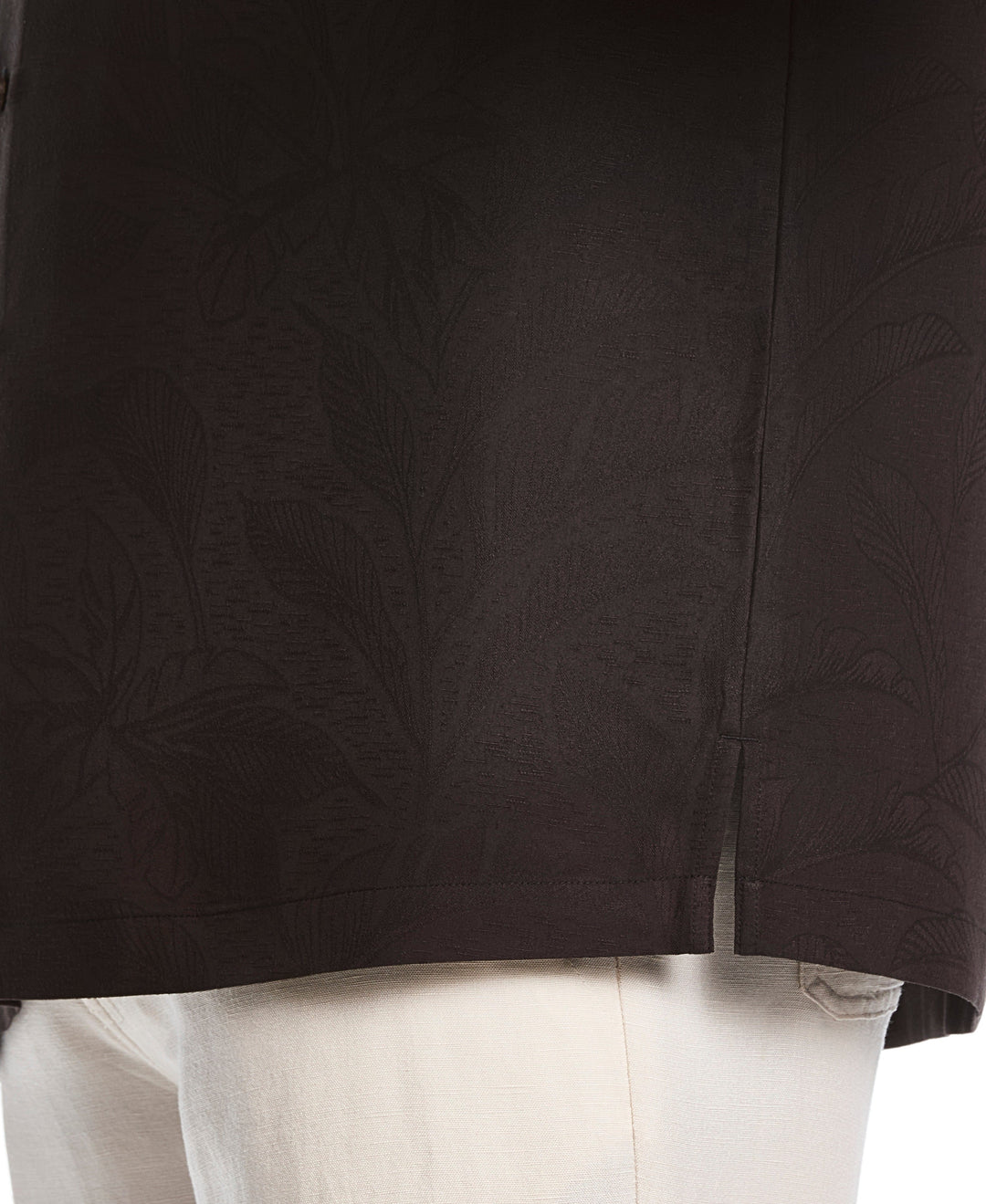 Big & Tall Palm Jacquard Shirt (Jet Black)