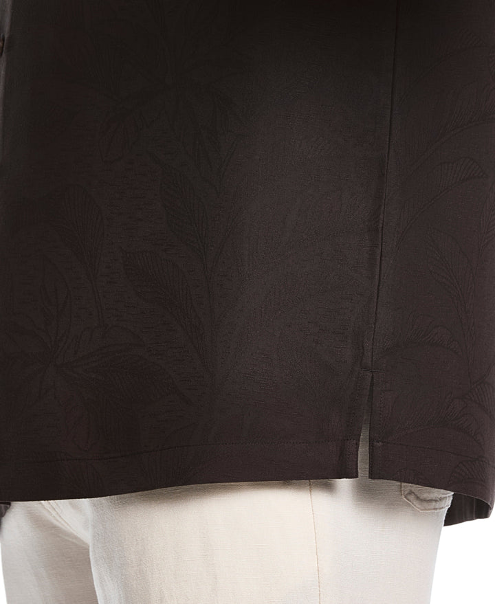 Big & Tall Palm Jacquard Shirt (Jet Black)