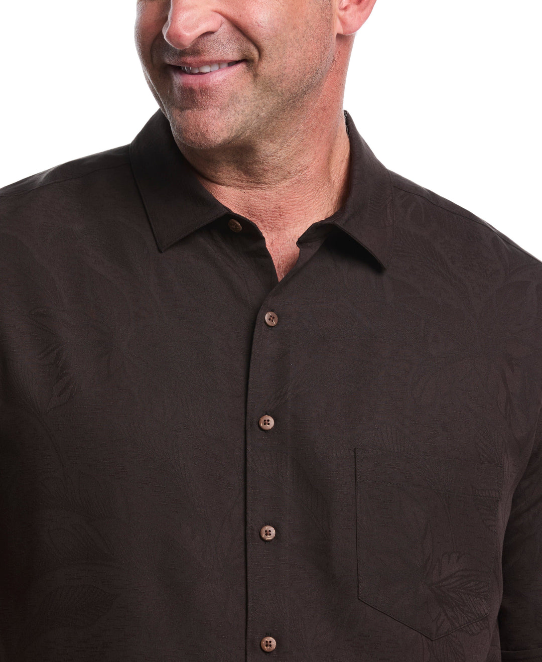 Big & Tall Palm Jacquard Shirt (Jet Black)
