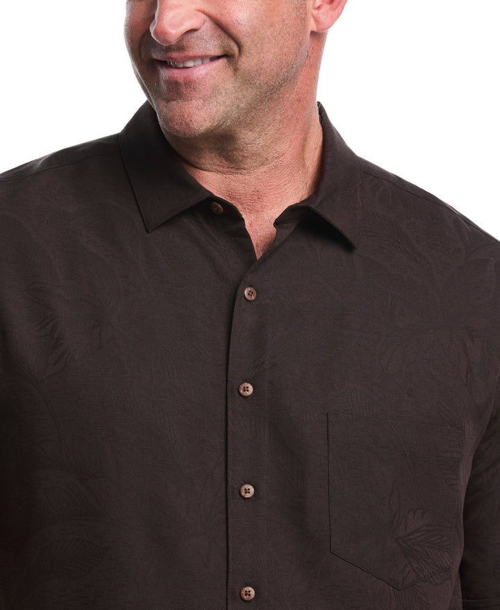 Big & Tall Palm Jacquard Shirt (Jet Black)