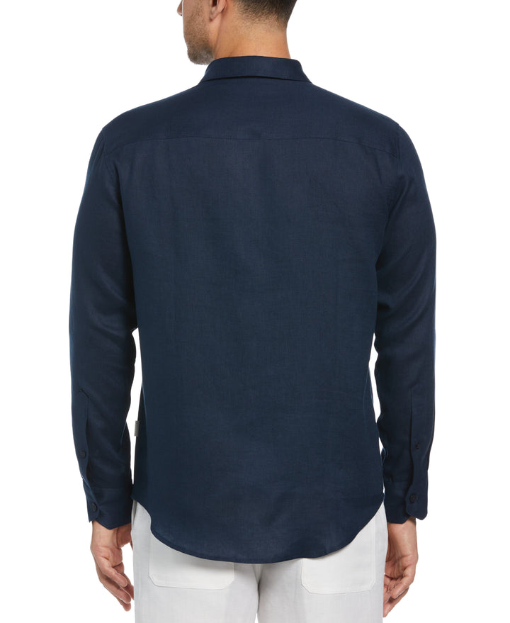 Big & Tall 100% Linen Tuck Shirt (Dress Blues)