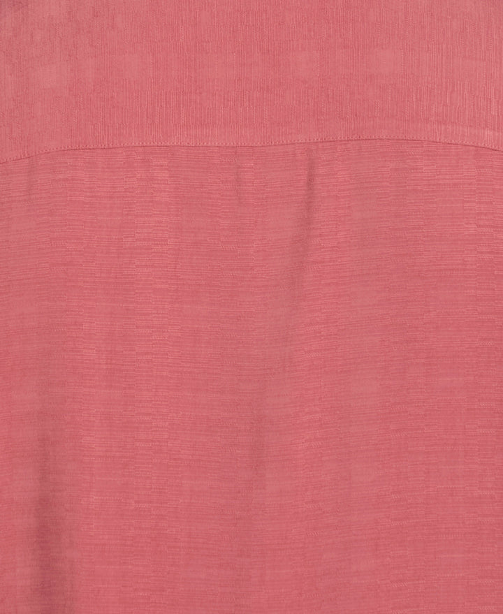 Big & Tall Solid Textured Cuban Collar Shirt (Dusty Cedar)