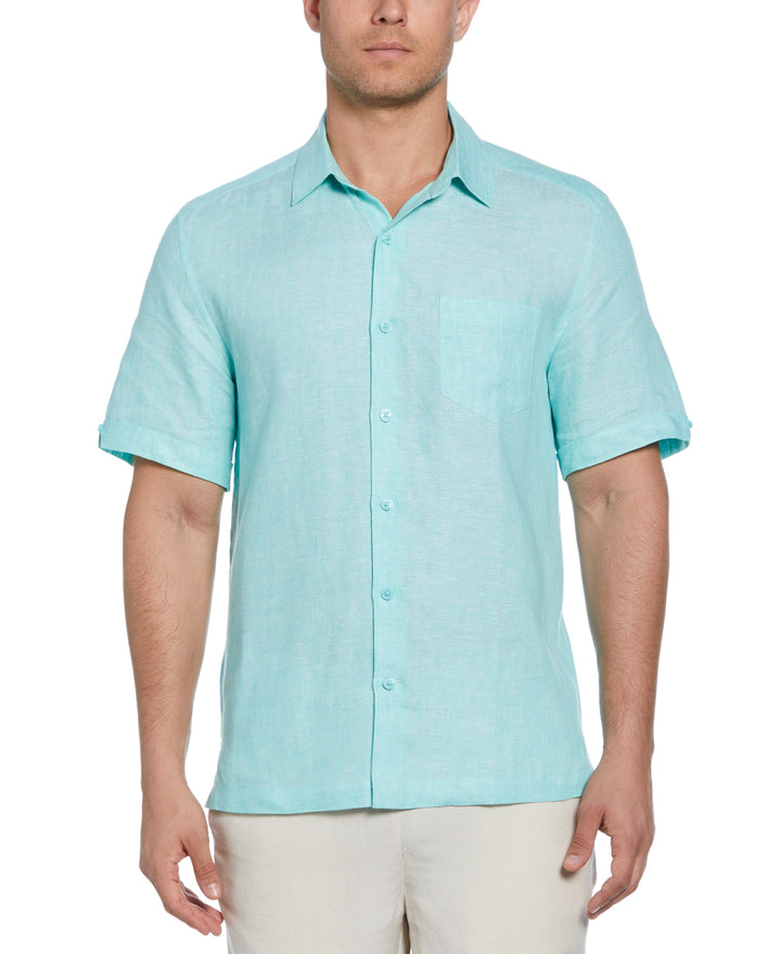 Linen Short Sleeve Shirt (Cascade)