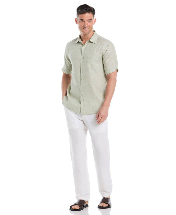 Linen Short Sleeve Shirt (Reseda)