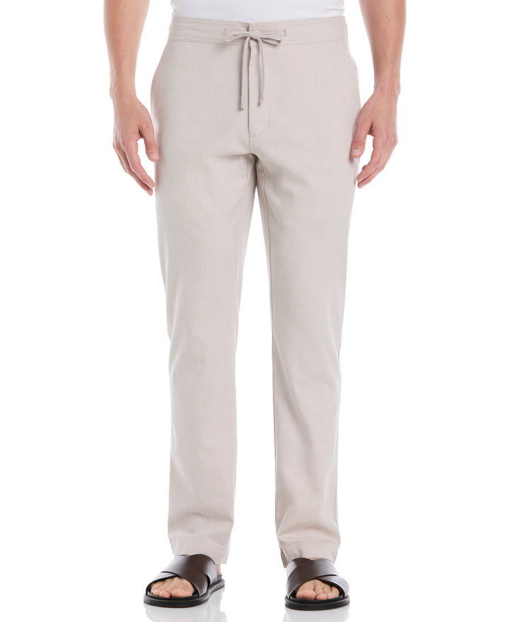 Cotton Linen Flat Front Pant (Island Fossil)