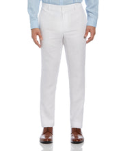 Flat Front Delave Linen Pant (Brilliant White) 