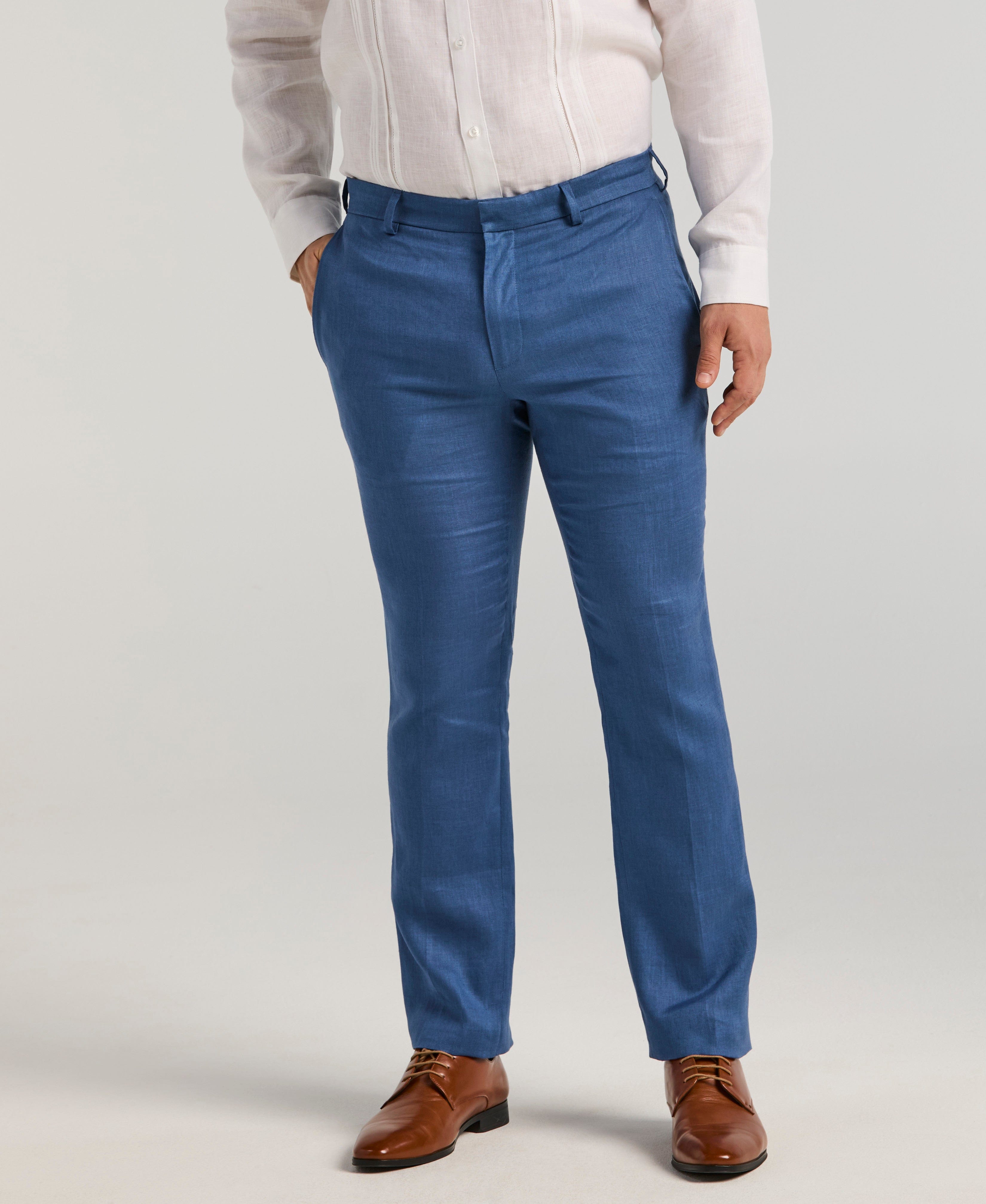 Cubavera Men's Delave Flat Front Pants in Brilliant White, Size 38, 100% Linen