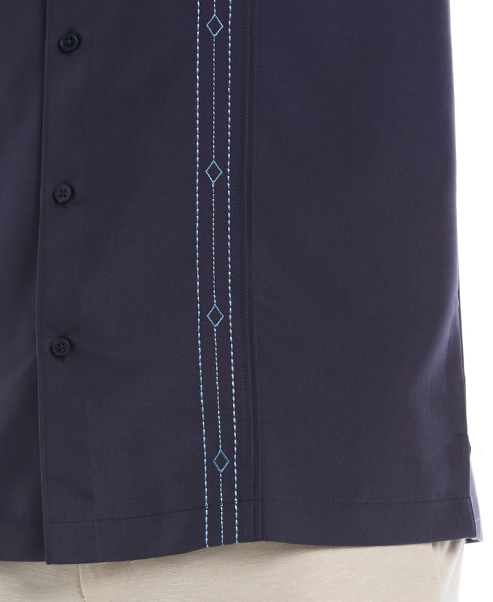 Embroidered Panel Shirt (Mood Indigo)