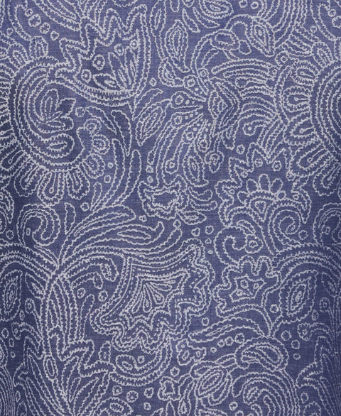 Jacquard Abstract Floral Paisley Print Shirt (Oceana) 