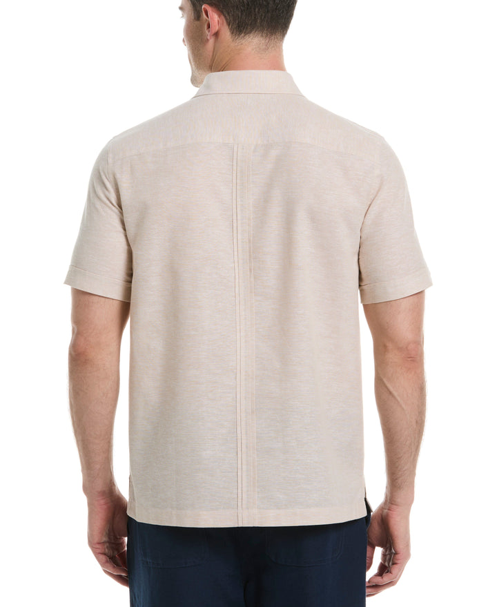 Linen Blend 4-Pocket Guayabera Shirt (Irish Cream)