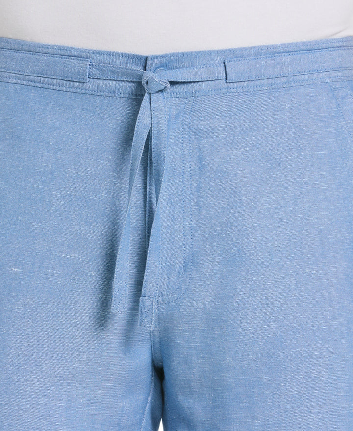 Linen Blend Drawstring Pant (Ashleigh Blue)