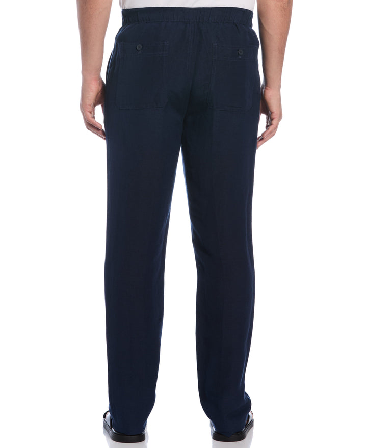 Linen Blend Drawstring Pant (Dress Blues)