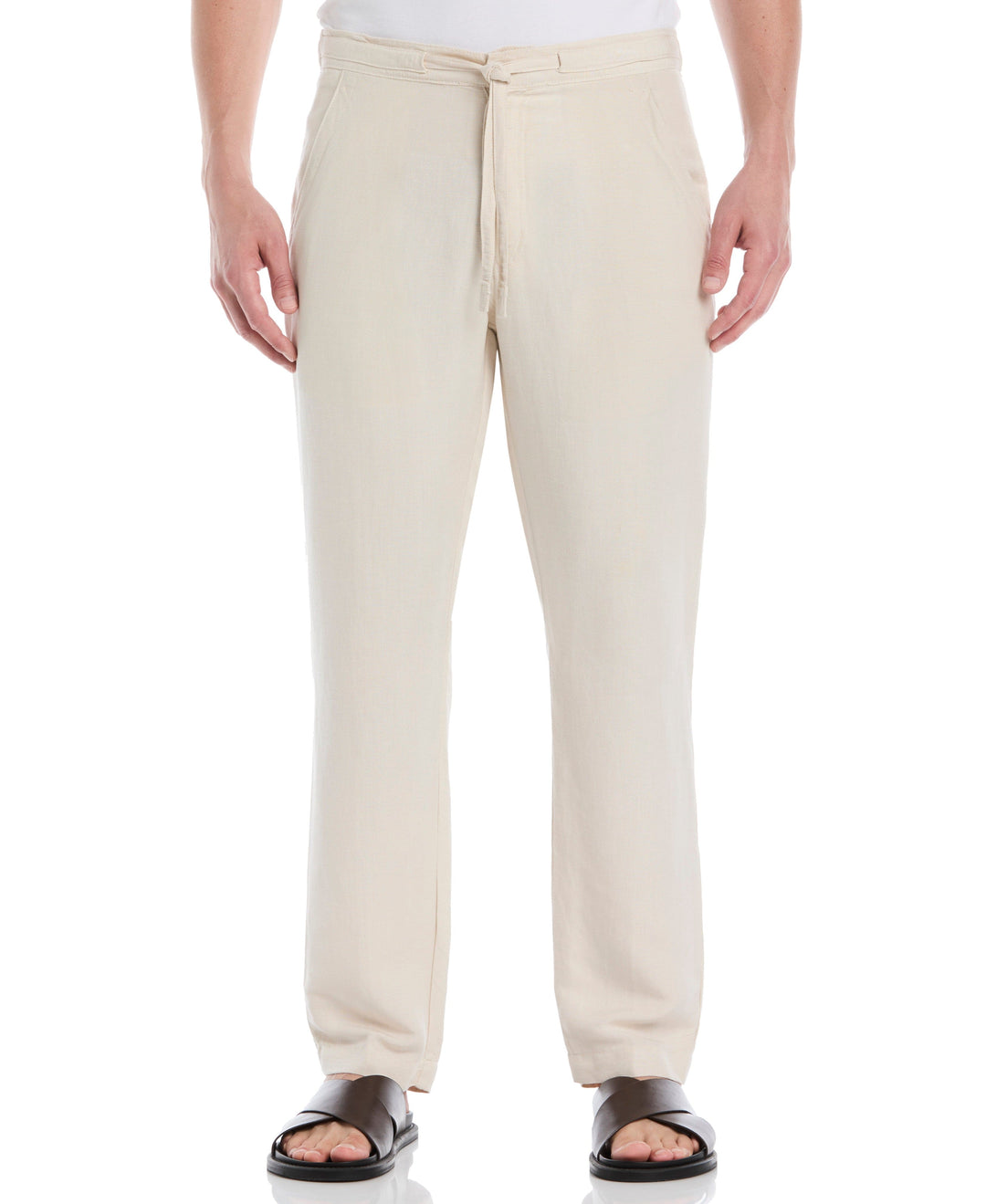 Linen Blend Drawstring Pant (Silver Lining)