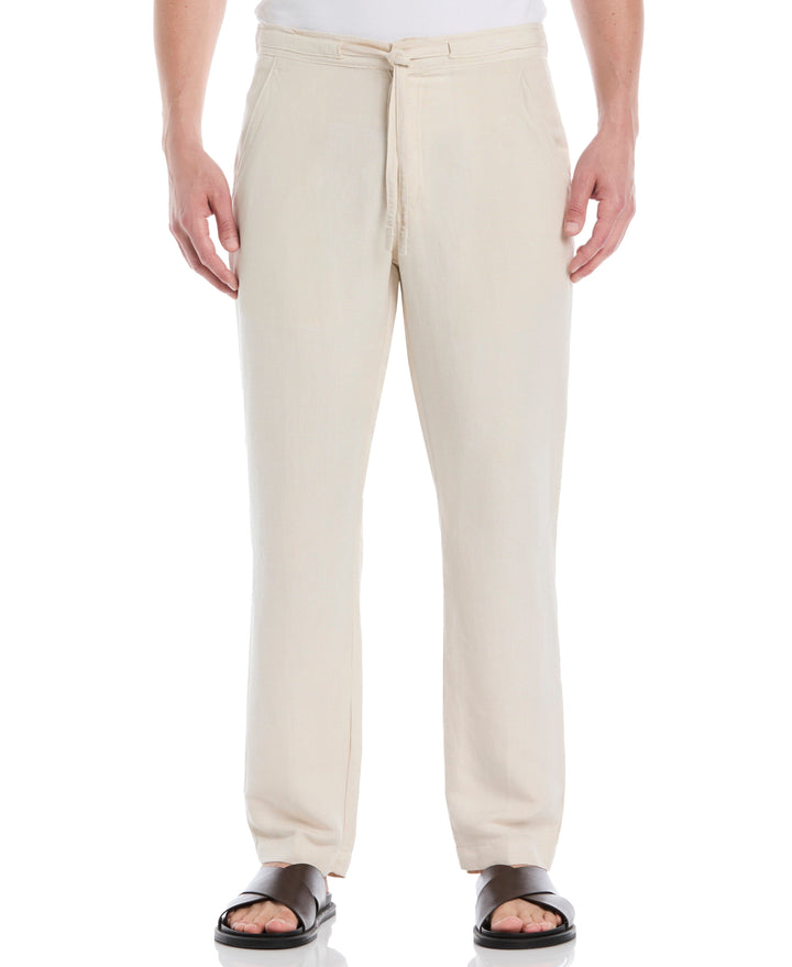 Linen Blend Drawstring Pant (Silver Lining)