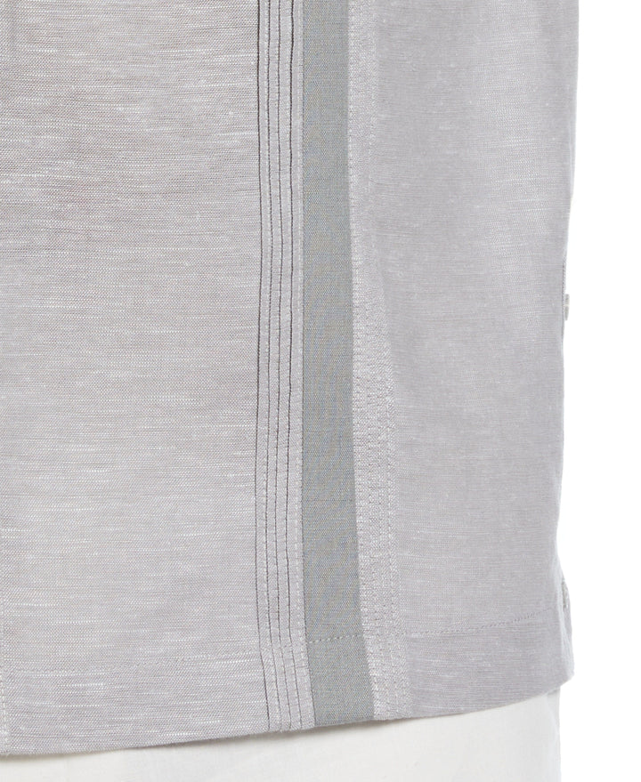 Linen Blend Guayabera Shirt (Sleet)