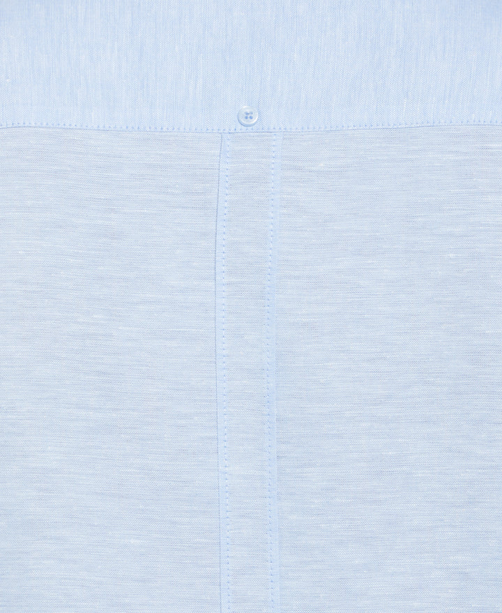 Linen Blend Guayabera Shirt (Della Robia Blue)