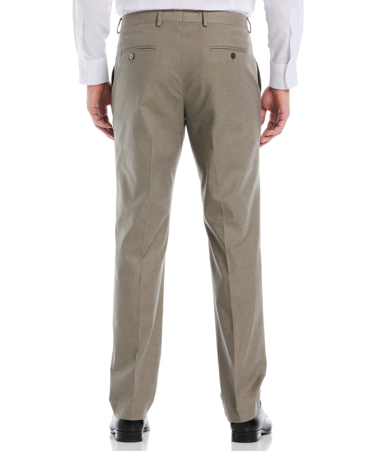 Linen Blend Flat Front Pant (Burnt Olive)