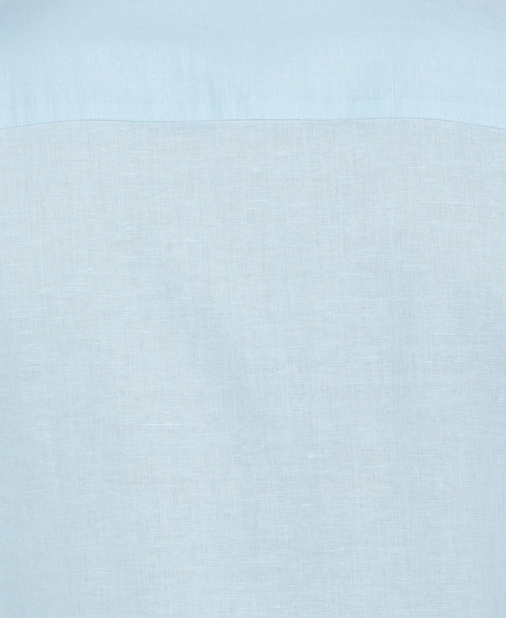 Linen Blend Guayabera Shirt (Dream Blue)