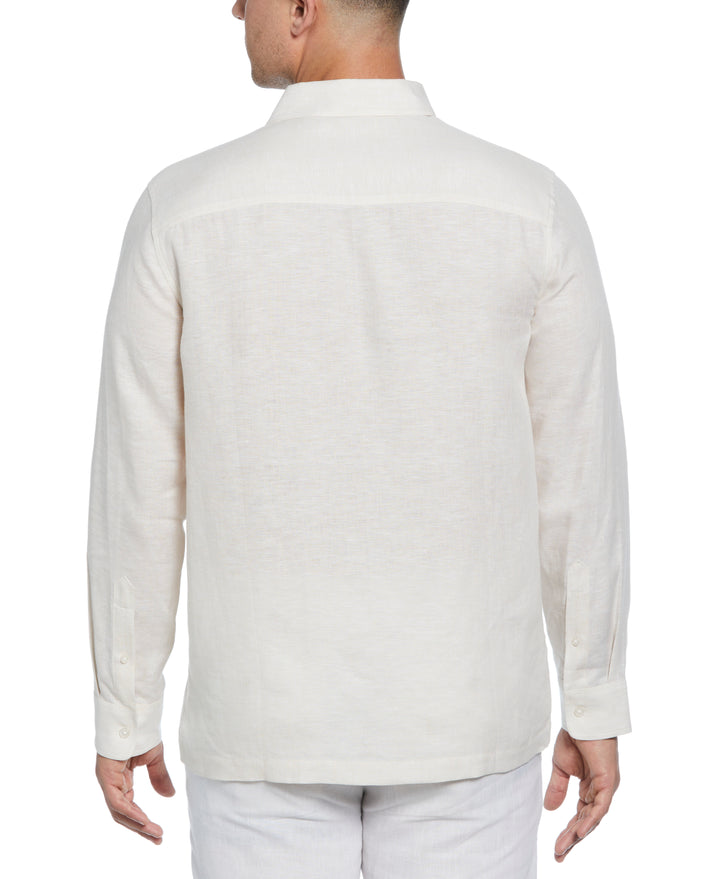 Linen Guayabera Shirt (Whitecap Gray)