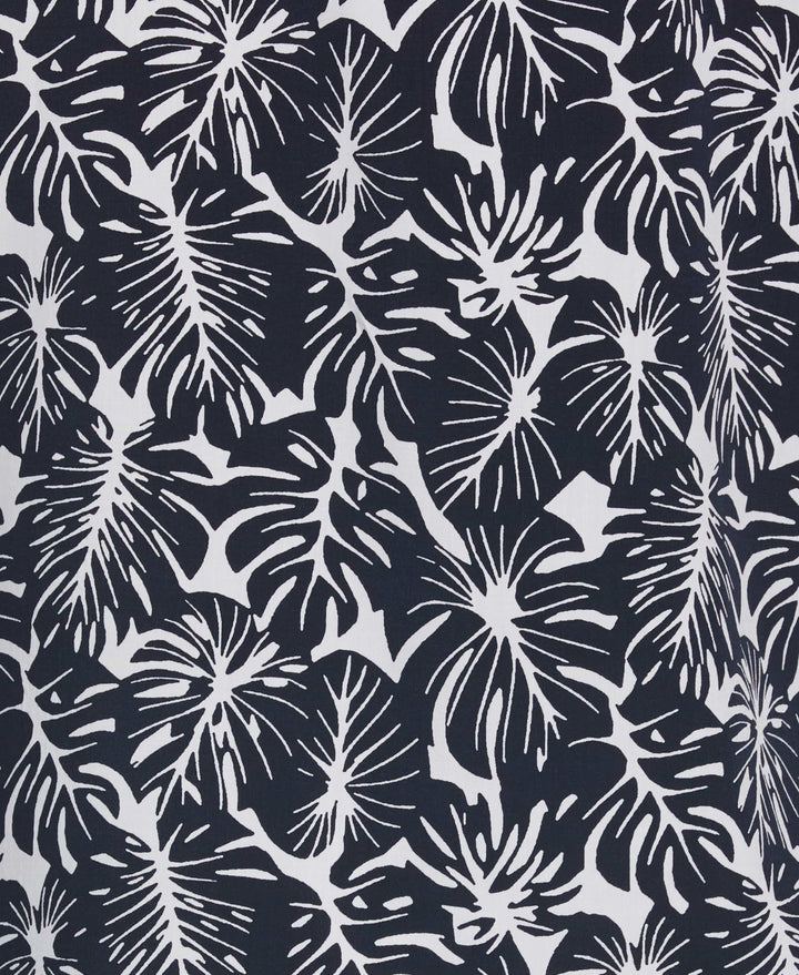 Palm Leaf Print Shirt (Navy Iris)