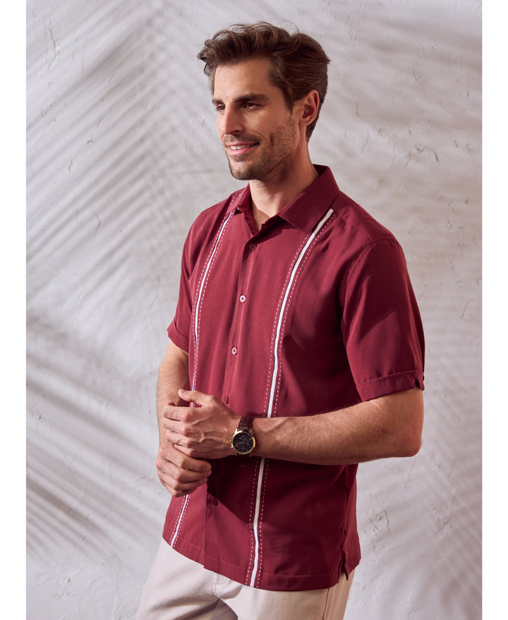 Panel Shirt - Contrast Stitching-Casual Shirts-Cubavera
