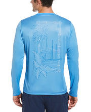 Sail Away Print Sun Protection Shirt (Azure Blue) 