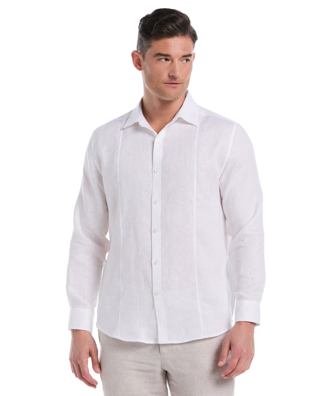 Solid Linen Sport Shirt (Bright White)
