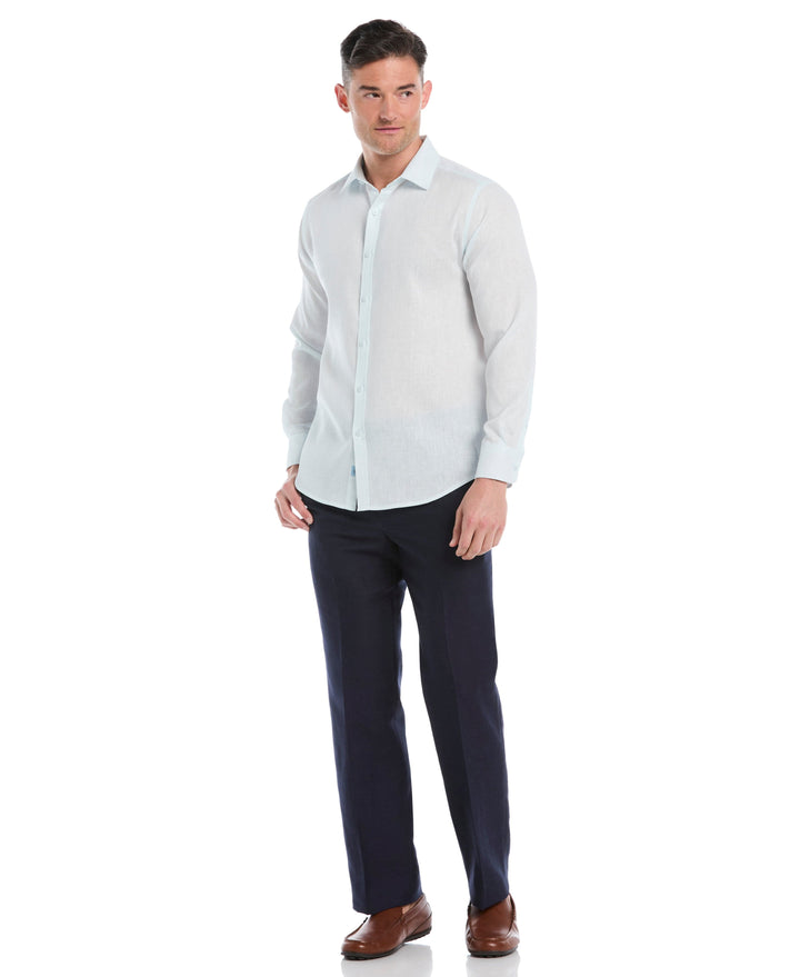 Linen Blend Travel Shirt (Ice Melt)